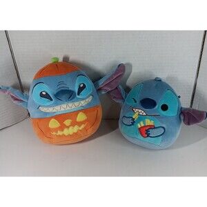 Disney Squishmallow Stitch Pumpkin Halloween French Fries Plush Toy Lot